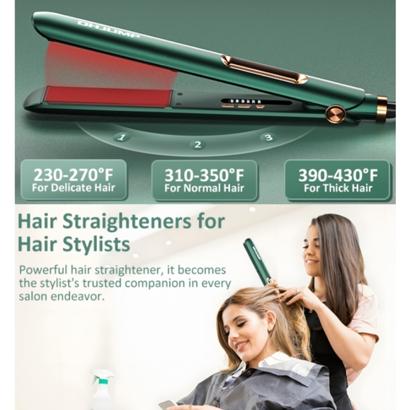 NIB Ionic Ceramic 2-in-1 Curling & Straightener Titanium Floating Plates - Picture 10 of 12